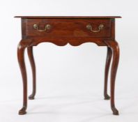 George III oak side table, circa 1780, the rectangular top above a frieze drawer and slender