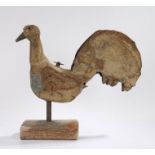 English 19th Century full bodied weathervane, in the form of a cockerel with a large plumage of