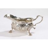 George II Irish silver sauceboat, Dublin circa 1730, makers mark only for William Williamson I, with