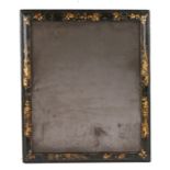 Queen Anne black and gilt Japanned mirror, circa 1710, probably the original mirror plate, within