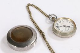 West End Watch Co. open face pocket watch, the signed white dial with Arabic numerals and subsidiary