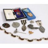 Collection of costume jewellery to include medals for the masonic institution and various other