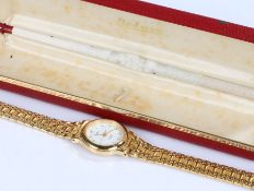 Sekonda ladies gilt wristwatch, the signed white dial with Arabic numerals, quartz movement, the