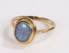 9 carat gold and opal ring, ring size Q gross weight 3.1 grams