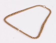 9 carat gold bracelet, formed from two graduated chains with loop ends, 17cm long, 14.8g