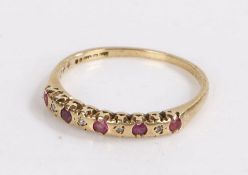 9 carat gold and ruby ring, ring size O gross weight 1.3 grams