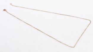 9 carat gold chain link necklace, 45cm long gross weight 1.2 grams