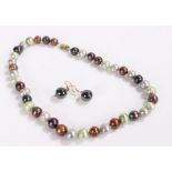 Silver and coloured beaded necklace, gross weight 71.7 grams - VENDOR TO COLLECT 06.10.21 - MG