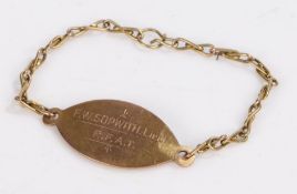9 carat gold identity bracelet, 12 grams