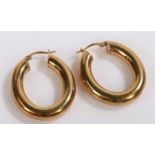 Pair of 9 carat gold hoop earrings, 4.3 grams