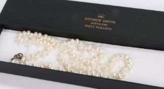 Simulated Pearl necklace with silver clasp