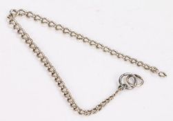 Silver graduated pocket watch chain, 29cm long, 0.5oz