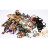 Costume jewellery to include bead necklaces, brooches, pendants etc. (qty)