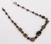 Early 20th century paste necklace, 44cm long