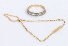 9 carat gold pendant together with a yellow metal and paste ring (2)