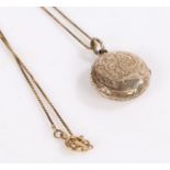 9 carat gold locket and chain, gross weight 4.4 grams