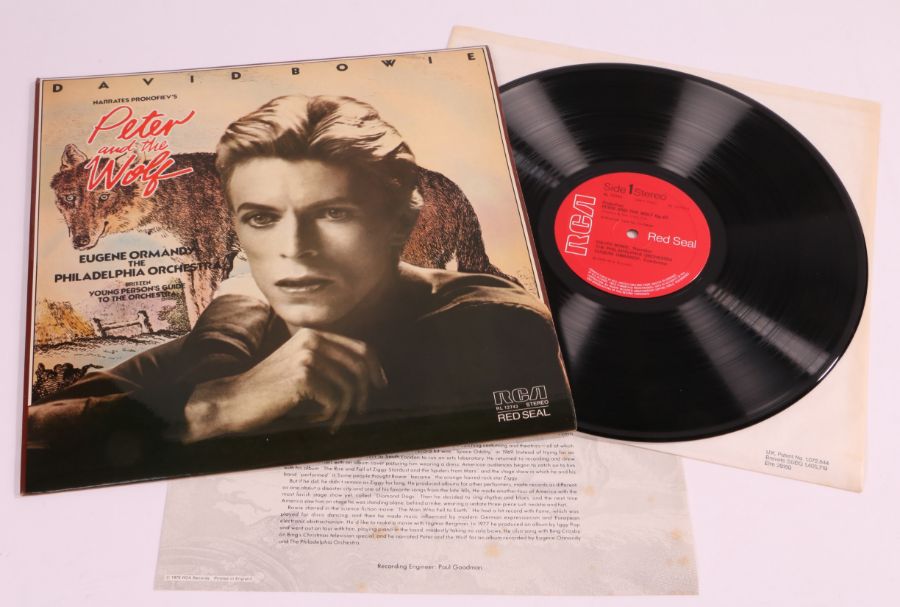 David Bowie - Narrates Prokofiev's Peter And The Wolf LP (RCA, RL 12743, Red Seal) with insert.