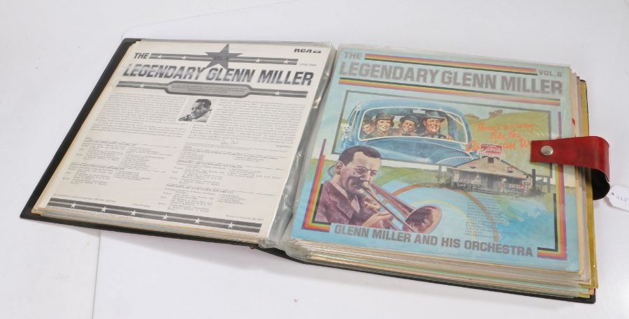 Glenn Miller - The Legendary Glenn Miller LP Vols. 1-4 and 6-17 housed in red leatherette folder.