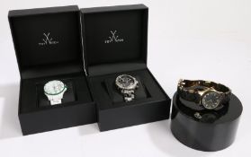 Two Toy watches together with Marc Jacobs watch the gilt decoration on a black strap (3)