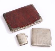Edward VII silver mounted crocodile skin wallet, Birmingham 1903, maker Charles Penny Brown, with