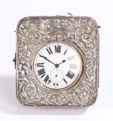 Edward VII silver pocket watch holder, Birmingham 1905, maker Robinson & Co. the foliate and