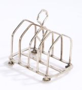 George V silver toast rack, Chester 1912, maker Barker Brothers (Herbert Edward Barker & Frank