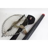 Abu Garcia Diplomat 9' fly fising rod, with carrying case, together with a fishing net and hard