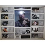 Stirling Moss, original signed montage, titled F1 Legends, with COA to reverse, housed within a