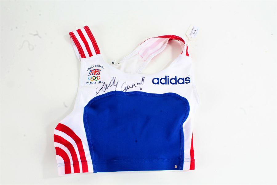 Sally Gunnell, signed ladies running top, lacking COA