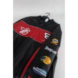 Nascar interest leather jacket, Dale Earnhardt Jr. to the back, red panel to the front with number