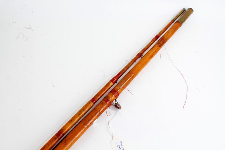 Split Cane three piece fishing rod, (unmarked)