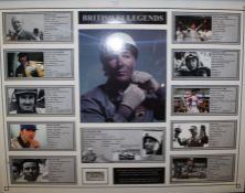 Stirling Moss, original signed montage, titled F1 Legends, with COA to reverse, housed within a