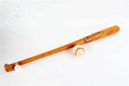 Adirondack baseball bat, Professional Willie Mays Models, bearing signature, together with a