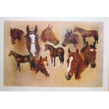 Desmond Fallon limited edition print, "The Classics", depicting ten horses including Shergar,