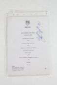 Murray Walker interest, an autographed menu from the Data General User Group dinner 24th March 1986