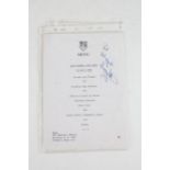 Murray Walker interest, an autographed menu from the Data General User Group dinner 24th March 1986