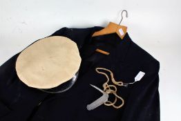 Gieves Limited Yachting cap, together with a Lockspike Bosun knife and a sailing jacket with brass