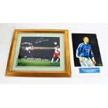 John Wark signed photograph, lacking COA, housed within a gilt and glazed frame, 24cm wide x 19cm