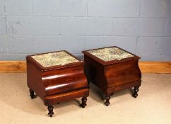 Two 19th century mahogany step commodes, each of similar form (2)