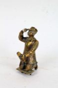 Brass hood ornament, in the form of a shoe shine boy, 11.5cm tall