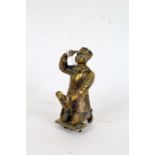 Brass hood ornament, in the form of a shoe shine boy, 11.5cm tall