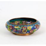 Chinese cloisonné censer, with polychrome foliate enamel decoration, 14cm diameter