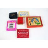 Card and evening party games, to include The Dainty Series Evening Party Games sports silhouettes,