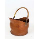 Copper and brass handled coal scuttle