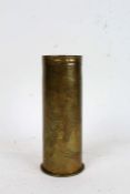 Scarce WW1 1915 Chinese brass shell case, decorated with Chinese dragons, with character marks