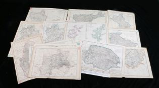 Collection of twenty British county maps, to include The Dispatch Atlas, Berkshire,