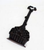 Victorian cast iron door stop, modelled as a basket of fruit, 15.5cm wide, 36cm high