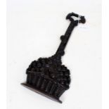 Victorian cast iron door stop, modelled as a basket of fruit, 15.5cm wide, 36cm high