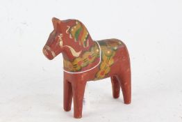 Scandinavian Folk art model of a horse, 13cm long