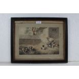 After S. Howitt (c.1765-1822) - coloured etching depicting beagles, signed to the bottom left